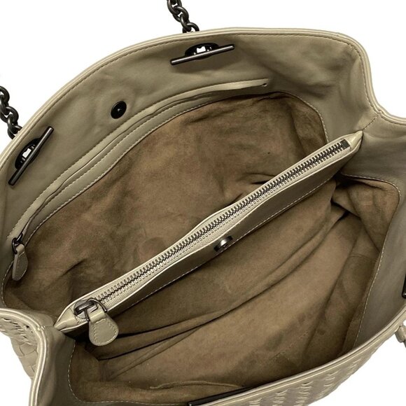 Auth BOTTEGA VENETA Intrecciato - Gray Leather B********* Tote Bag - Picture 12 of 16